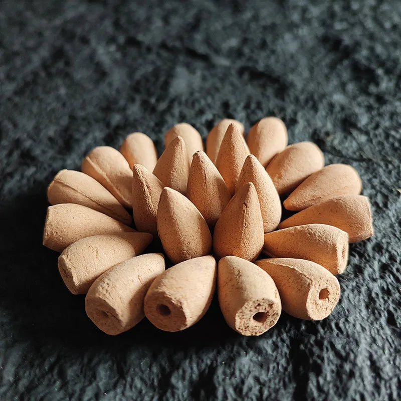 20 pcs Natural Indian Cone Insence Lavender Waterfall Reflux Tower Incense for Backflow Burner Home Tea Room Hotel Fragrance 아로함