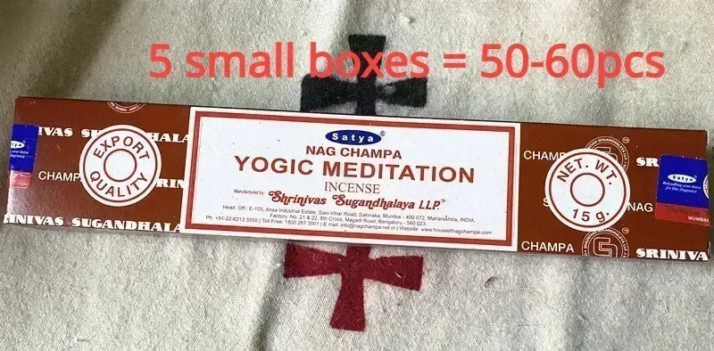 5BOX NAG Champa Indian Incense Collection Satya Handmade Sticks with Six Flavors Refreshing Medicinal Aromas for Home Meditation