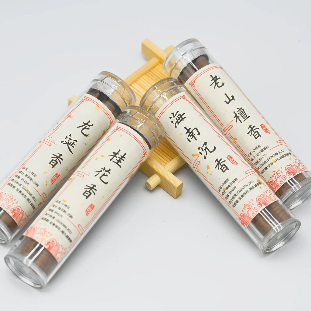 4 Sets of Pure Natural Non-Sticky Incense Sticks in Cloud Shapes, Including Sandalwood, Agarwood, Ambergris and Os