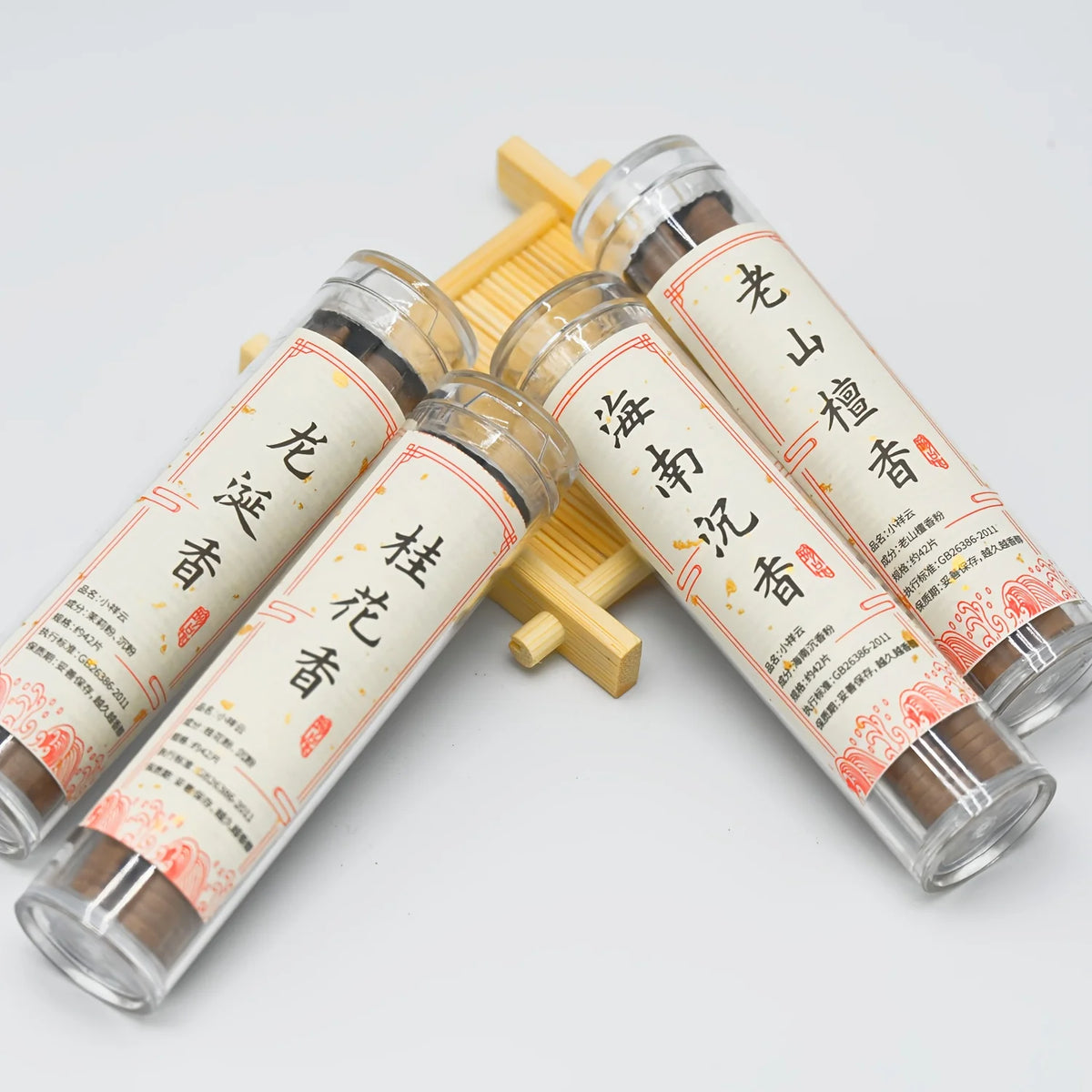 4 Sets of Pure Natural Non-Sticky Incense Sticks in Cloud Shapes, Including Sandalwood, Agarwood, Ambergris and Os