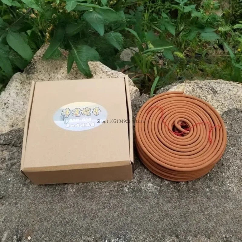 12/24 Hours 10 Plates Natural Sandalwood Coils Incense Home Indoor Worship Budda Offering Blessings Purifying Air Aromatherapy