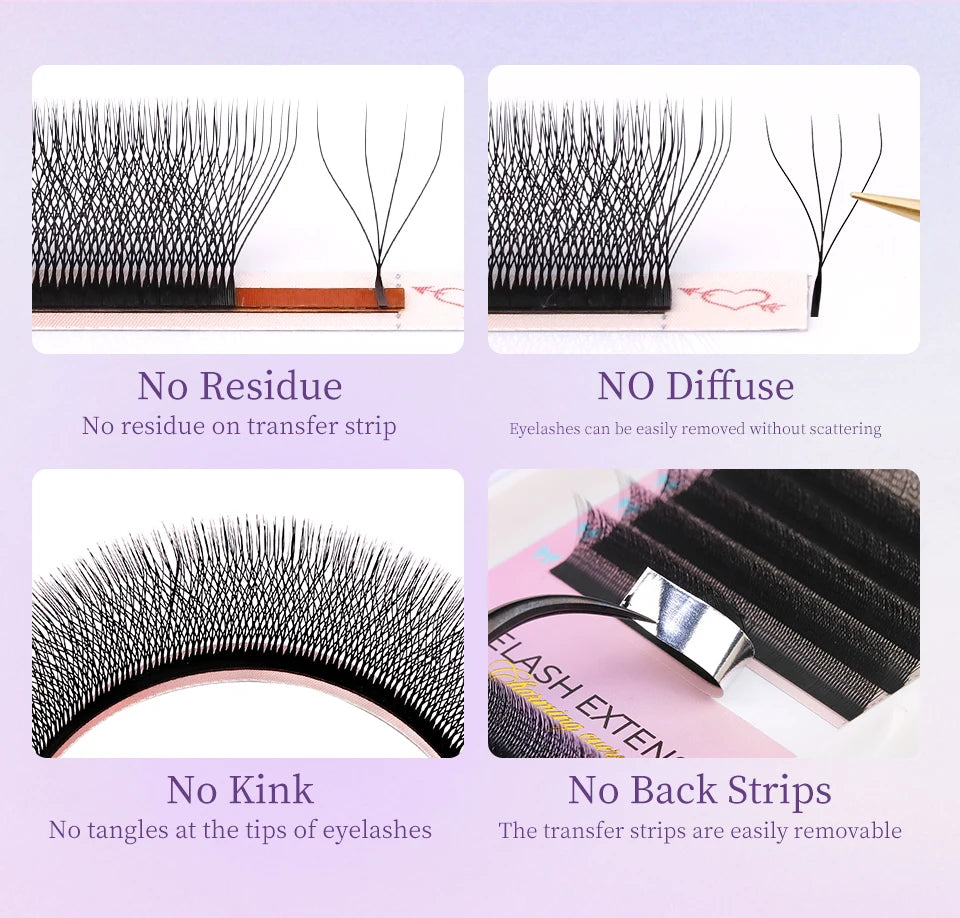 AGUUD 4DW Clover Lashes 3D Brown Premade Fans