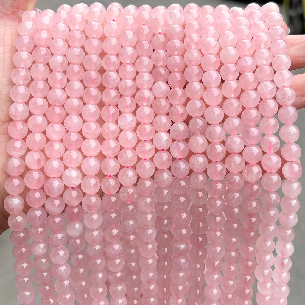Wholesale Natural Stone Rose Quartz Bead Round Loose Spacer Bead 4 6 8 10mm for Jewelry Making DIY Bracelet Necklace Accessory