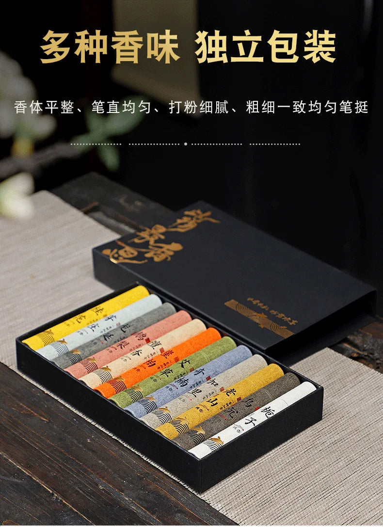 Incense Sticks Gift Box Sandalwood Agarwood Incense Sticks Fragrance Household Indoor Floral Scent Mugwort for Relaxation