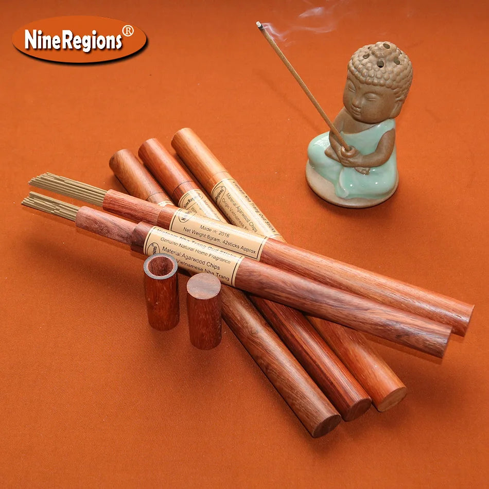 8g 42sticks Genuine Natural Vietnam Nha Trang oudh incense stick rosewood Tube packing oud incienso stong sweet & cool smell