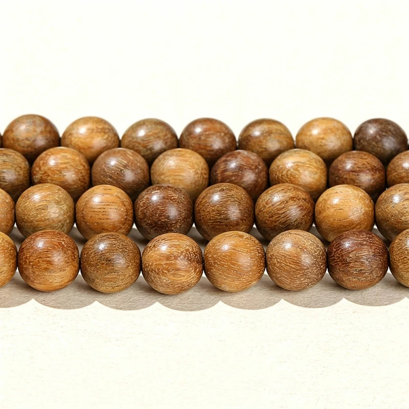 Natural Wood Bead Gold Silk Sandalwood Round Buddha Bead Pick Size For Jewelry Making Diy Necklace Bracelet Accessory 6 8 10mm