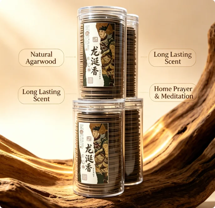 Premium Natural Agarwood Coil Incense, Ambergris Incense for Wealth Blessing, Long Lasting Oud Incense Coils for Meditation Hom