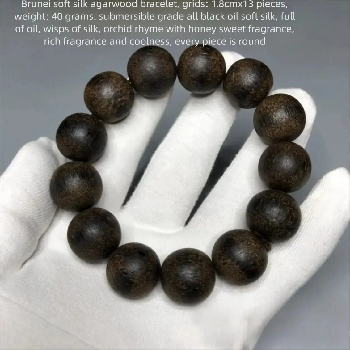 Natural Old MaterialNatural Soft Silk AgarwoodOld Material Soft Silk Agarwood Bracelet  Sinking Grade Sugar Knot Agarwood Prayer
