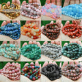 Natural Stone Beads 4 6 8 10mm Tourmaline Jade Jaspers Round Loose Spacer For Jewelry Making DIY Bracelet Necklace Accessories