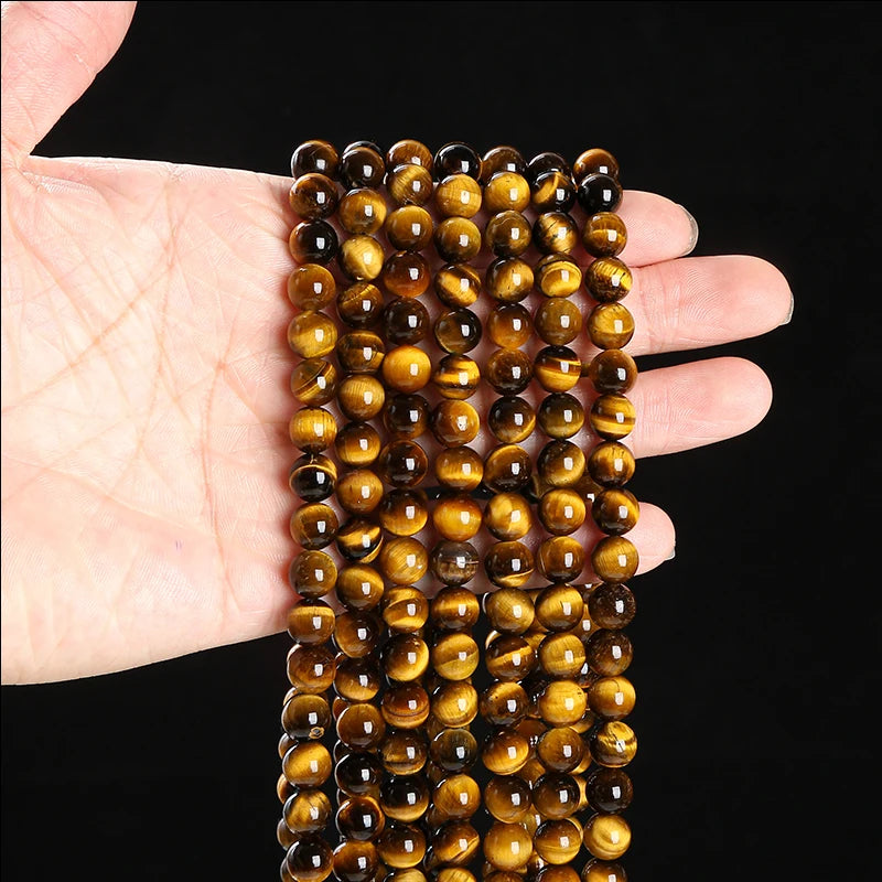 Wholesale Natural Yellow Tiger Eye Stone Bead Loose Spacer 4 6 8 10 12mm For Jewelry Making Diy Necklace Bracelet Accessoy