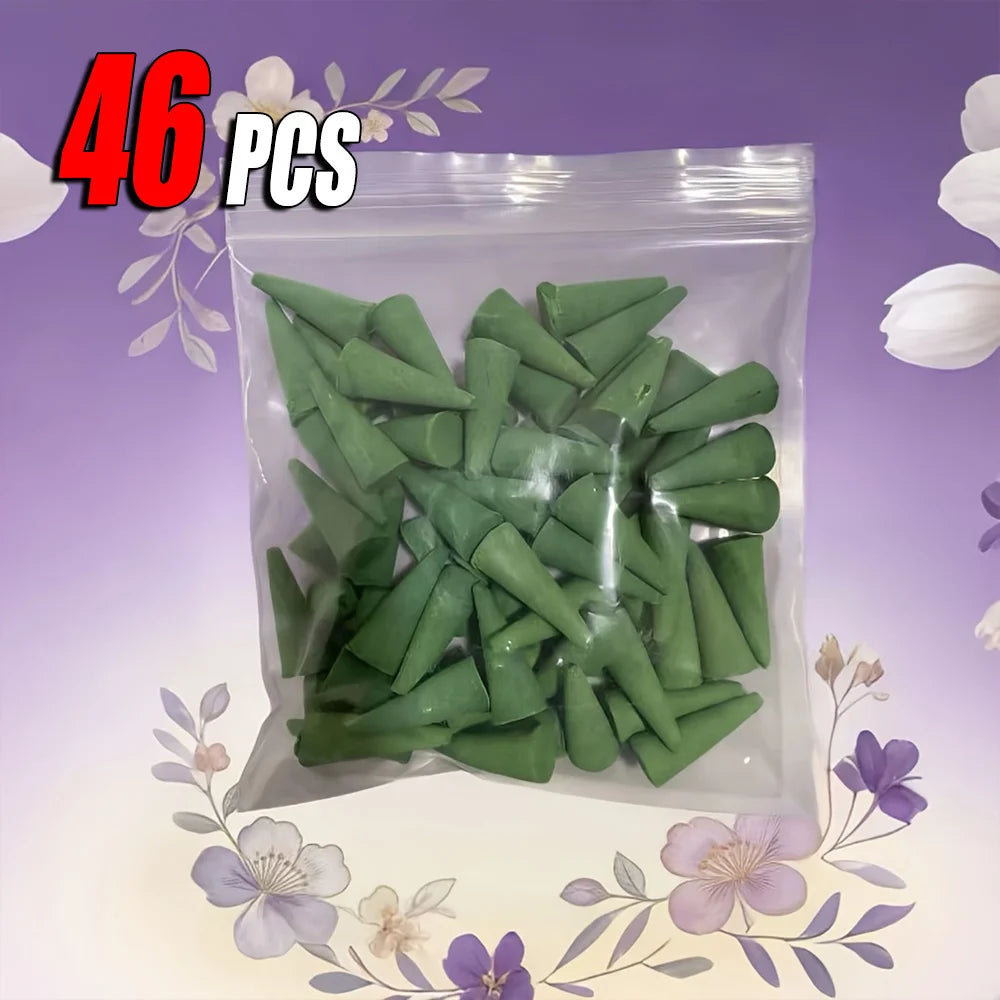 Large Package of Lemongrass-Scented Incense Cone Set, Natural Handmade Cone Incense, Long-Lasting Fragrance, Delicate Aroma, Backflow Incense for Home Use, Premium Gift Item, Suitable for Home, Kitchen, Living Room, Bedroom, Gym, Etc