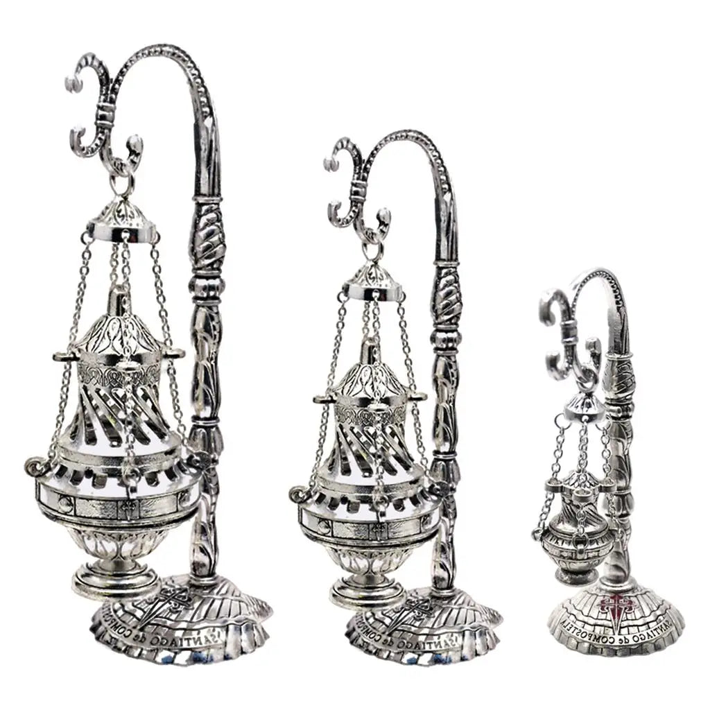 Vintage Censer with Lid Church Censer with Chain Table Ornament
