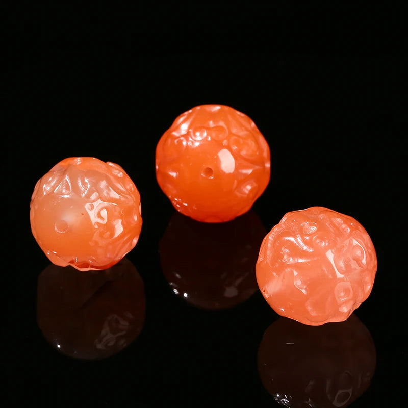 1 Pc Natural Stone Rock Quartz Rhodonite Fluorite Jade Carved Pattern Bead For Jewelry Making Diy Necklace Bracelet Accessory