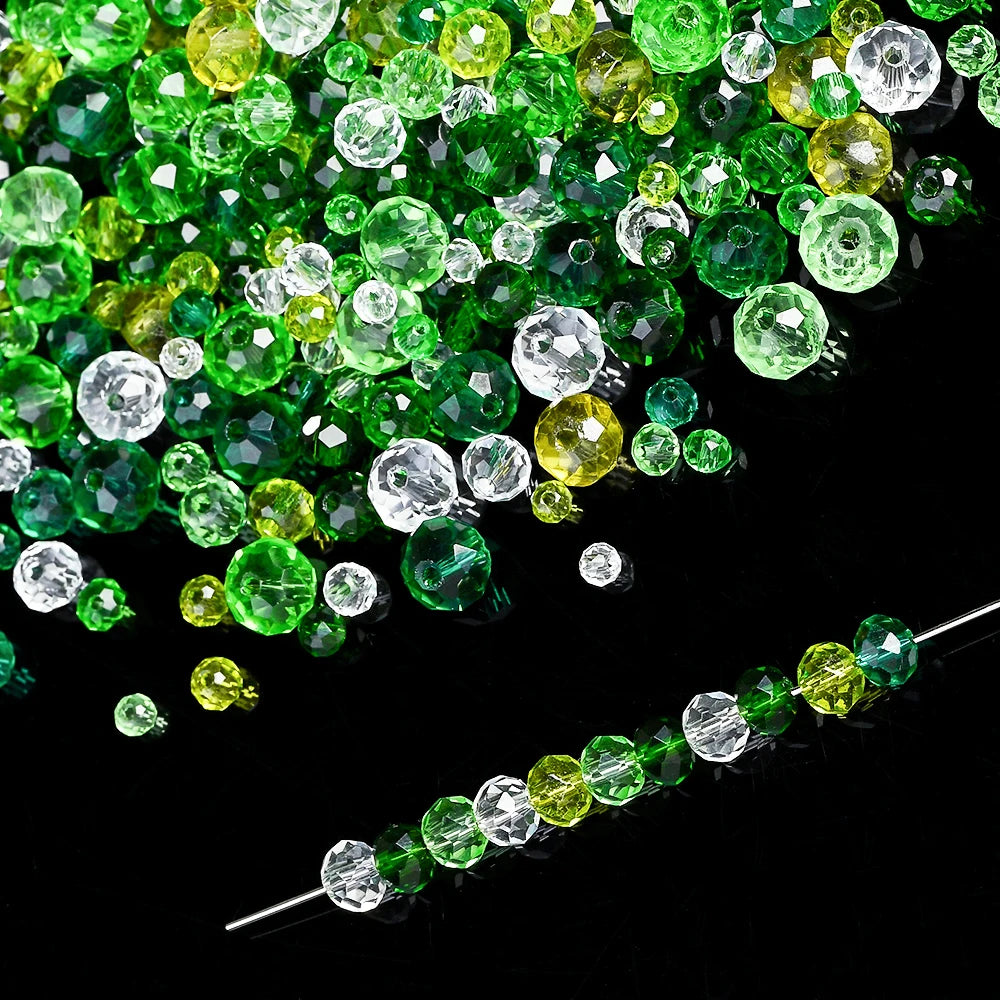 100-300pcs Green Crystal Glass Beads 3/4/6/8mm Shiny Faceted Loose Spacer Beads for Jewelry Making DIY Bracelet Necklace - AliExpress