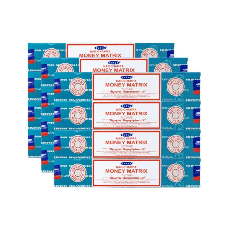 4 Boxes MONEY MATRIX Incense Sticks - Mixed Flavor Satya Handmade Sandalwood/Lavender/BLACK OPIUM/PALO SANTO/Super Hit/NAGCHAMPA