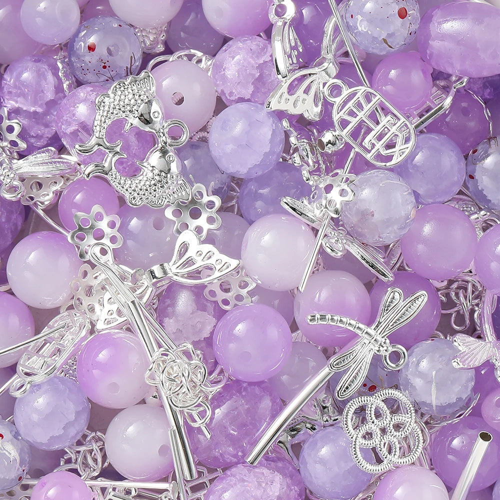 30-50G Mixed Glass Beads for DIY Jewelry Making