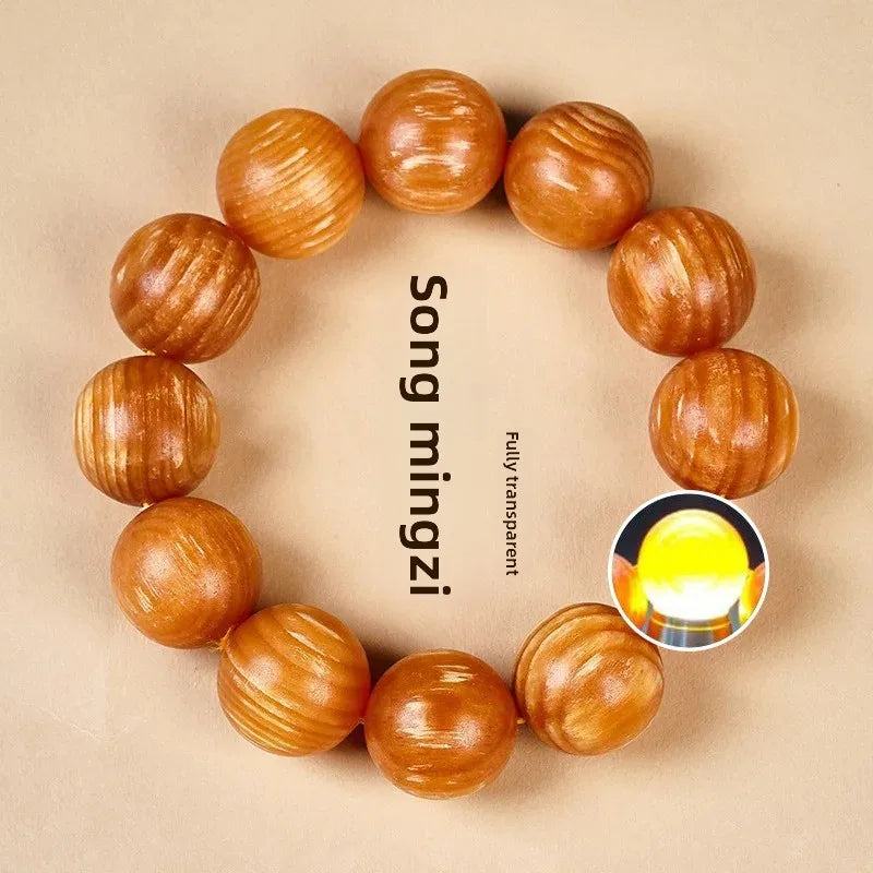 Amber Wood Beads Bracelet 20mm Ethnic Style