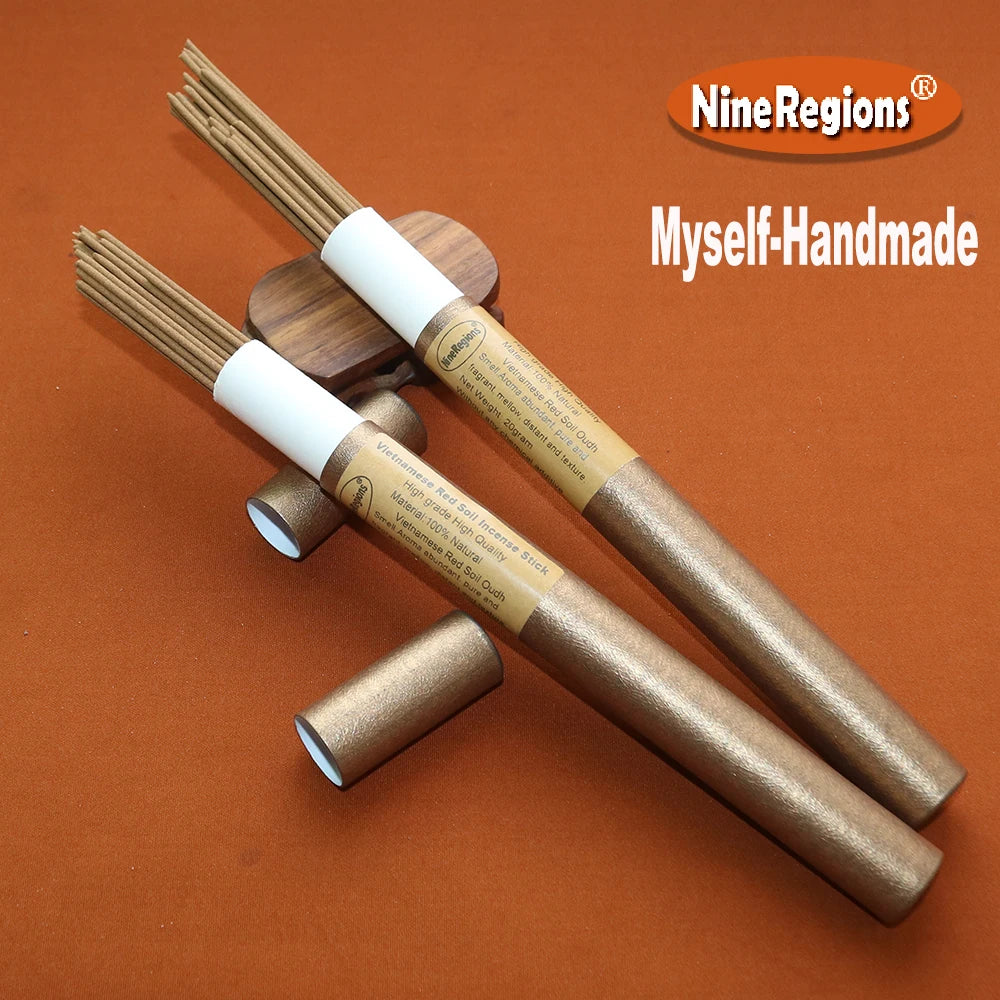 Authentic Natural Vietnamese Phuoc-Son Red Soil Oud Wood Decor Incense Stick 20g Self-Handmade For Meditation Home Indoor Yoga