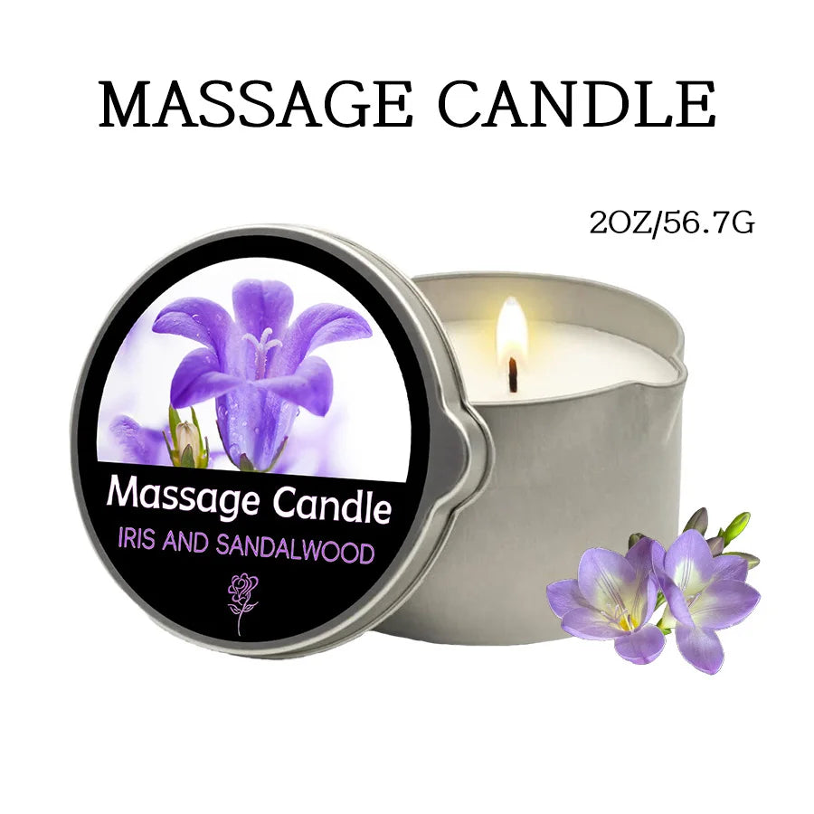 Massage Candle -Essential Oil- Six different scents , 1oz/2oz Melts into Warm Massage Oil - Sensual Massage Candle, Pour Spout