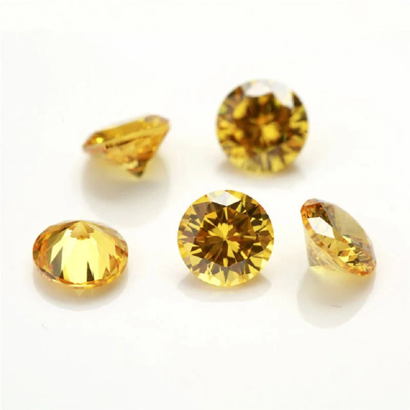 100pcs 1mm 2mm 3mm (1.0~3.0mm) AAAAA Round Cubic Zirconia Stone Loose White Golden Yellow Voilet Olive Green Black Pink