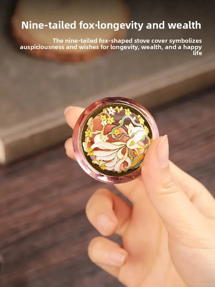 Mini Incense Burner / Ornament: Suitable for Sandalwood Sticks and Binder-Free Agarwood Coils (Small Auspicious Cloud Design)