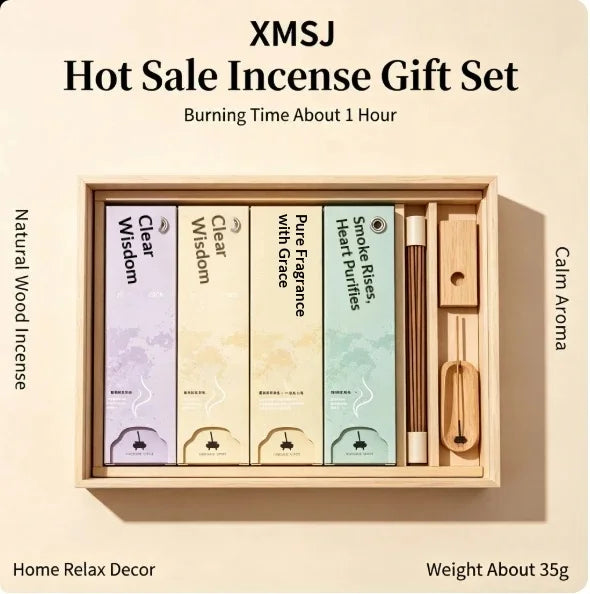 Hot Trending 3 Kinds Natural Incense Stick Set, XMSJ 3 Scents,35g Each, Burn About 1 Hour for Home Meditation Yoga