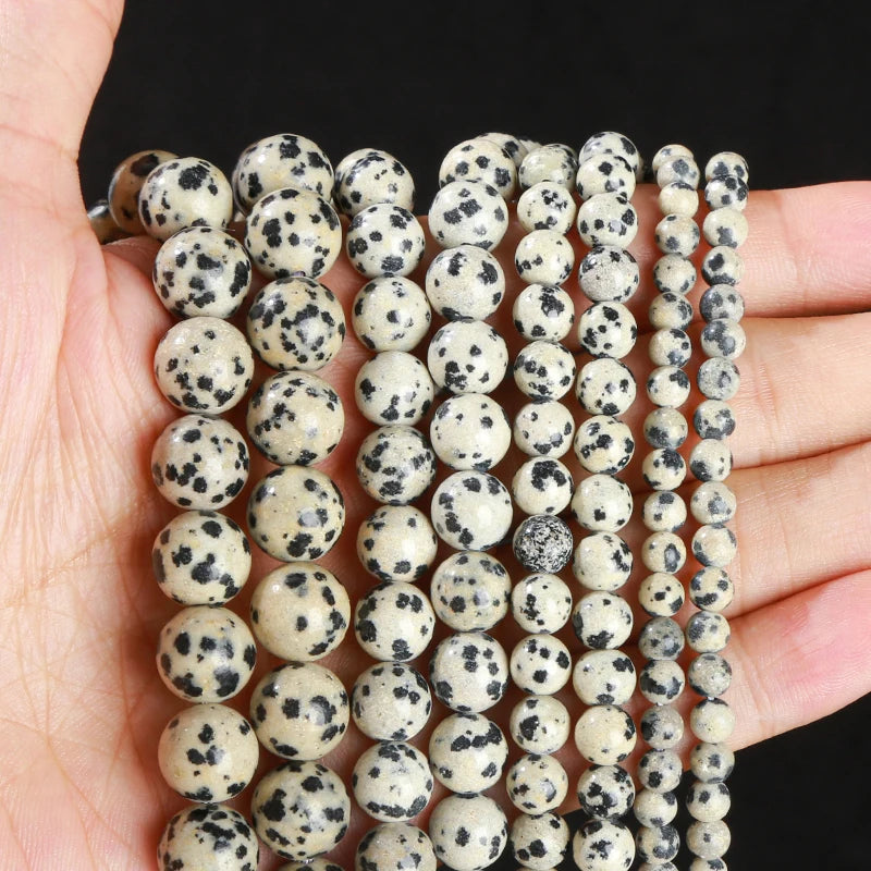 4 6 8 10mm Natural Dalmatian Jasper Beads Round Loose Spacer Bead For Jewelry Making Diy Necklace Bracelet Accessory Findings