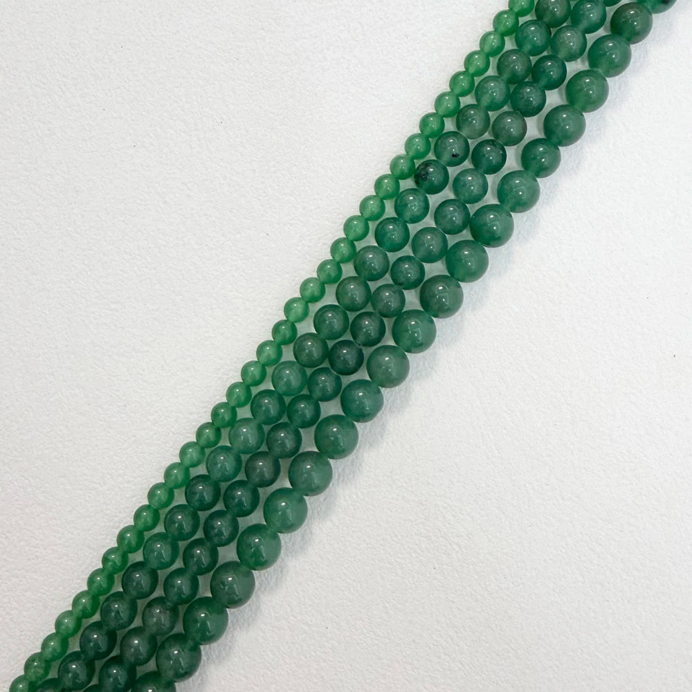 Natural Stone Green Aventurine Round Loose Beads 15" Strand 4 6 8 10 12 14MM Pick Size For Jewelry Making AB15