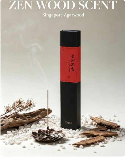 Hot Trending Singapore Agarwood Incense, XMSJ Natural Wood Sticks, 20g About 95 Sticks, Woody Scent for Home Meditation Yoga