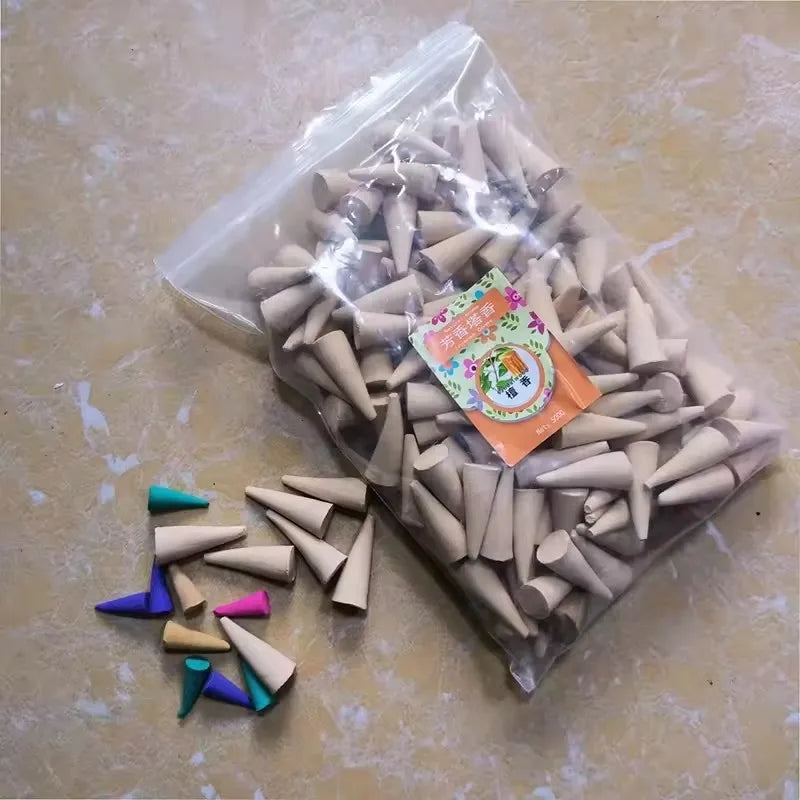 100g Plus Sandalwood Incense Cones 25 Minutes Per Piece Tower Incense Lavender Jasmine Fresh Air Scents for Home