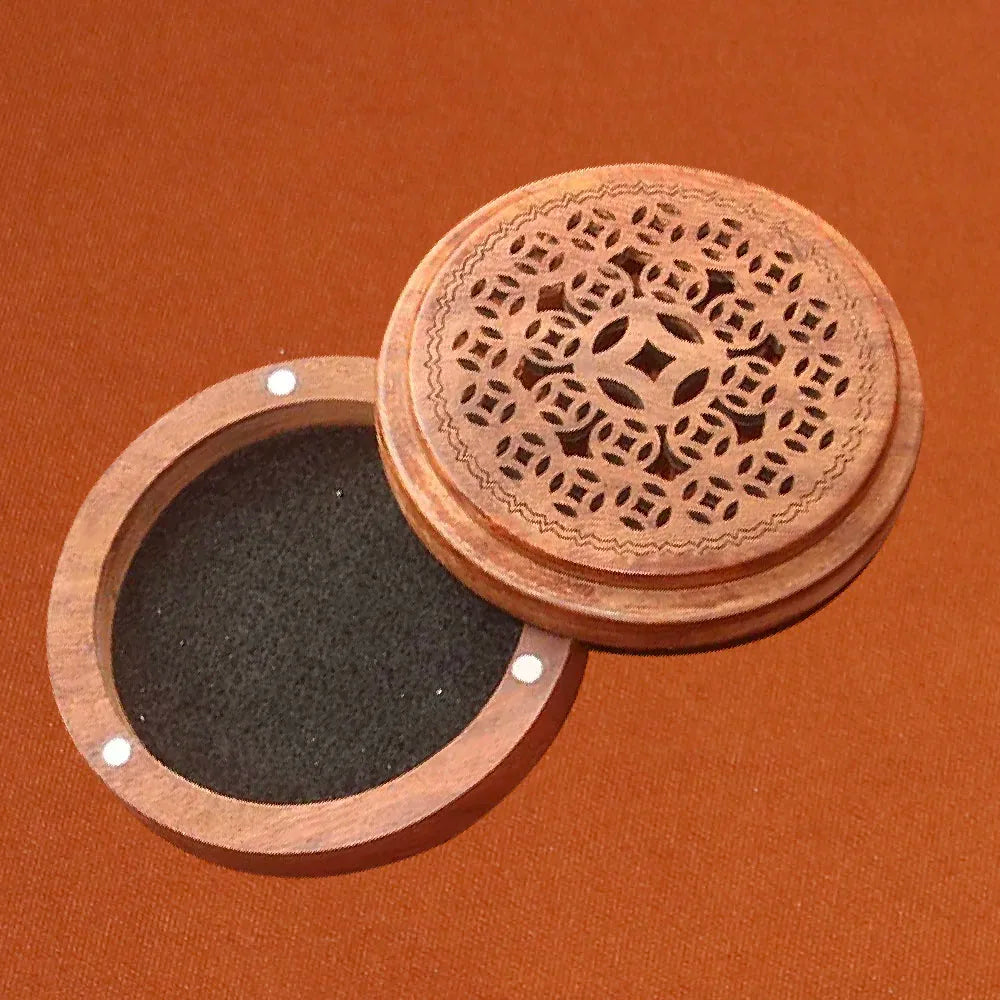 Free Shipping Vietnam Rosewood Incense Burner for 2-4Hr Coil Incense Portable wooden Incense holder With Fireproof Mat