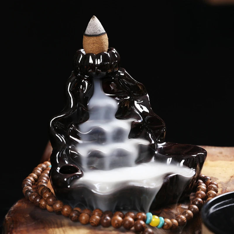 Backflow Incense Old Mountain Sandalwood and Agarwood Tearoom Livingroom Purify The Air Temple Worship of Buddha Cone Incense