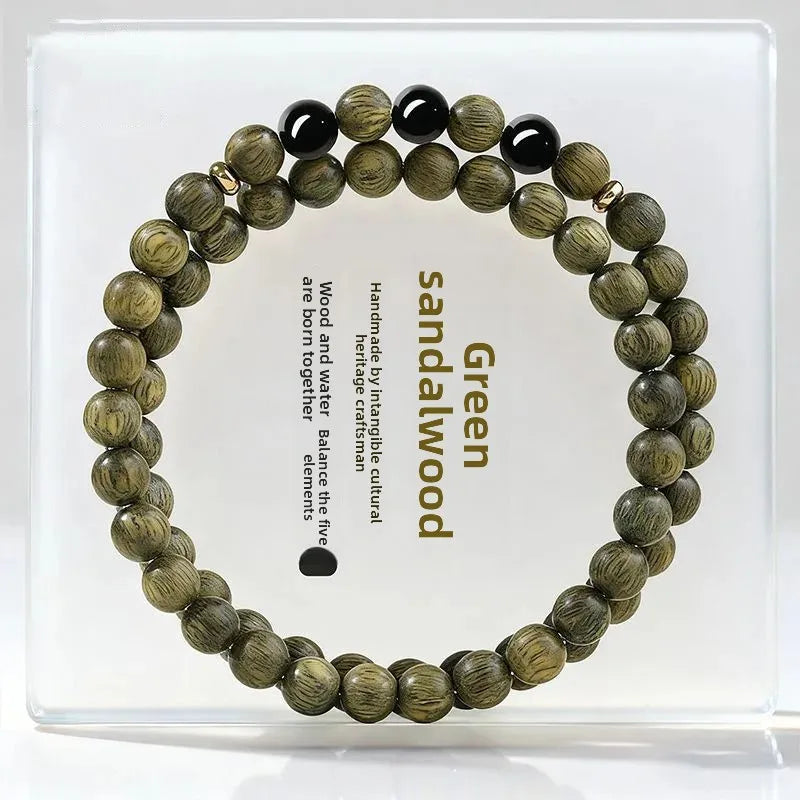 Green Sandalwood Agarwood Beads Bracelet 6mm-10mm