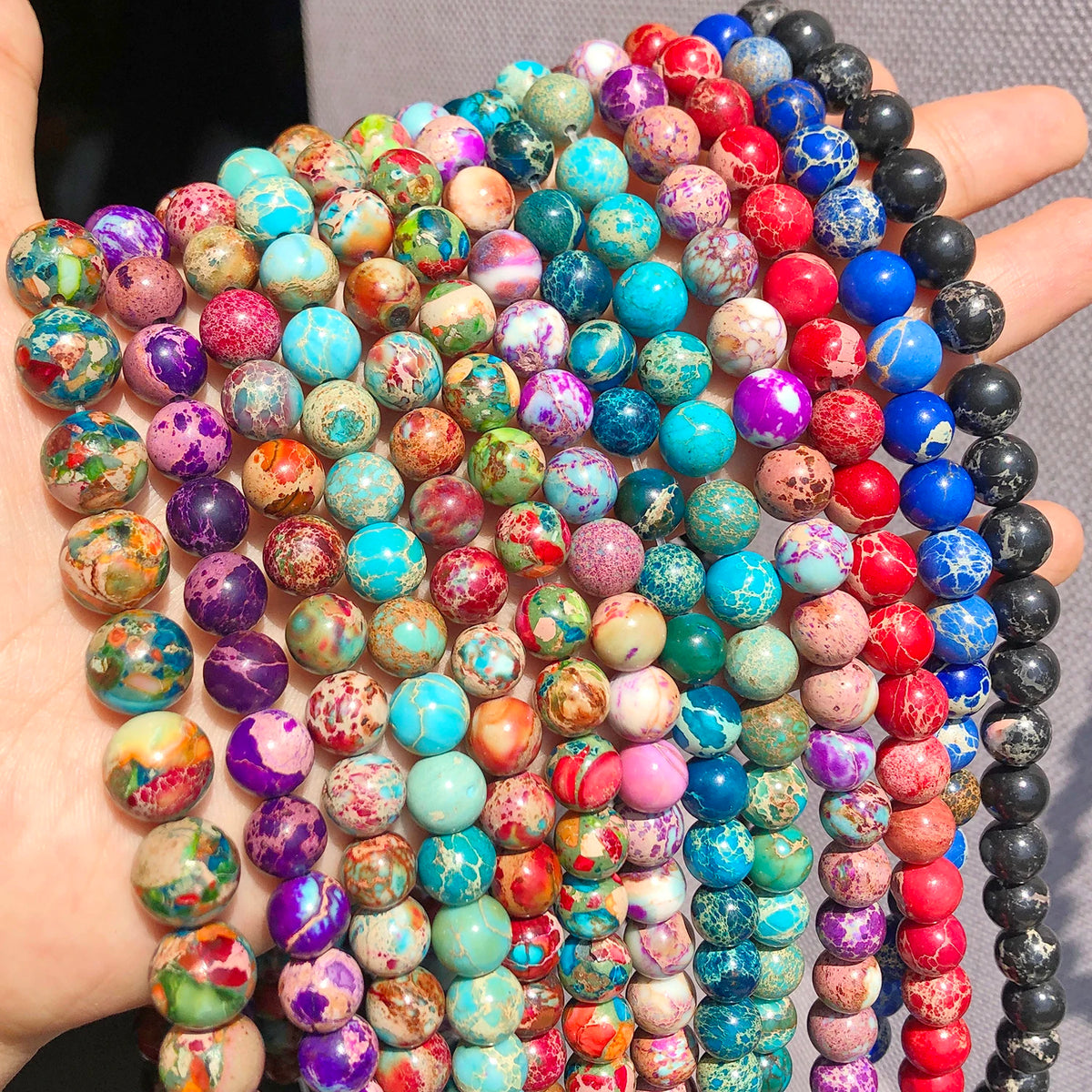 10mm Sea Sediment Jasper Beads for DIY Jewelry Making
