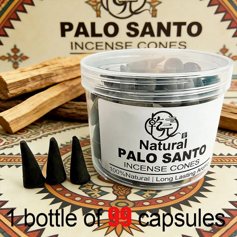 99pcs Premium Palosanto Fragrance Cones, Handmade, Suitable for Yoga, Meditation, Reading, and Home Office Decoration