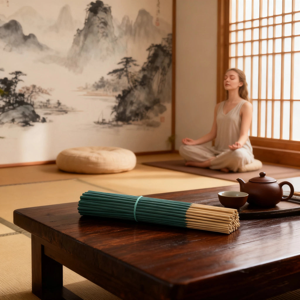 Cooling Mint Incense Sticks Purify the Air, 11/41/81/139/181 Sticks/Pack, Mint Flavor, 22.0cm , Suitable for Yoga and Meditation, Home, Living Room, Tea Room, Hotel, Outdoor Activities, Easy to Carry