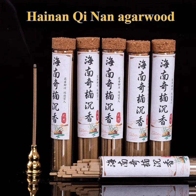 10g Hainan Qinan Agarwood Non-stick Powder Incense Stick Household Indoor/bedroom/soothing Sleep/air Purification Aromatherapy