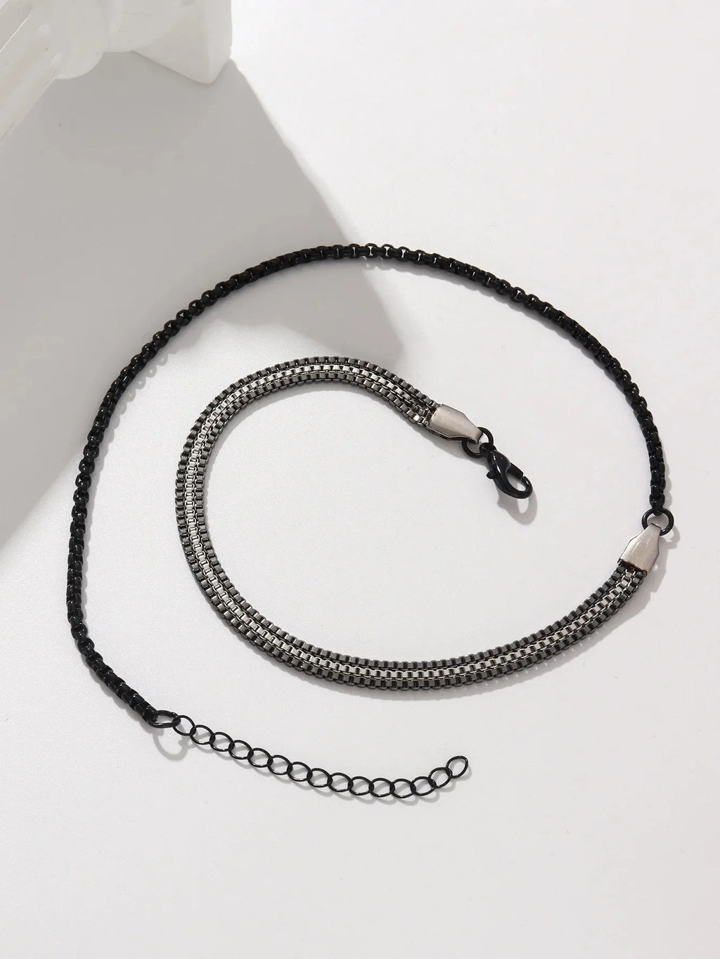 Men's Stainless Steel Chain Bracelet 4pcs Black Silver