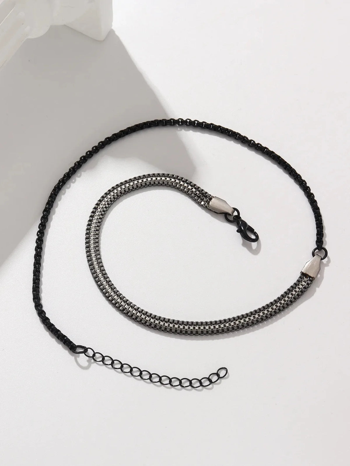 Men's Stainless Steel Chain Bracelet 4pcs Black Silver
