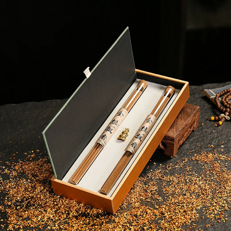 Natural Incense Sticks Sandalwood Agarwood Osmanthus High-end Gift Box Set Household Temple Worship Promotes Sleep Joss Stick