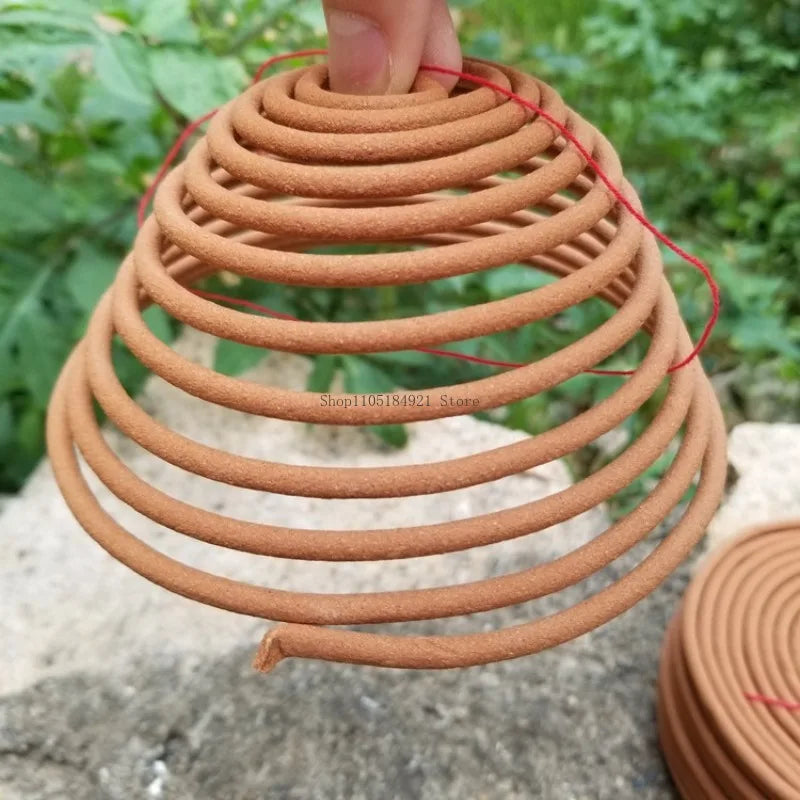 12/24 Hours 10 Plates Natural Sandalwood Coils Incense Home Indoor Worship Budda Offering Blessings Purifying Air Aromatherapy