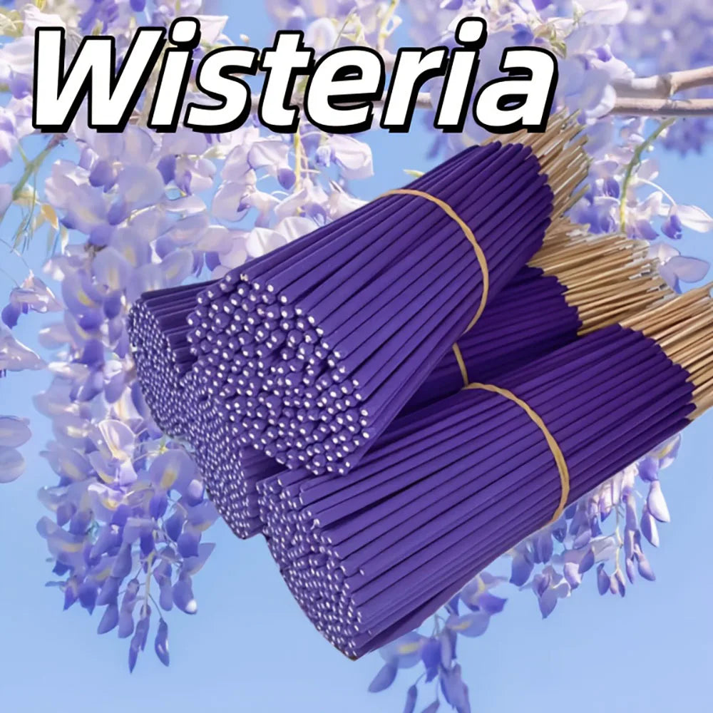 Natural Wisteria Incense Sticks - 56/164/364 Sticks, 22cm Size, Wooden Incense Sticks, Used for Spiritual Purification, Eliminating Negative Energy, Home and Office Decoration, Halloween, Christmas, Meditation Aid, Meditation Incense, Holiday Decoration