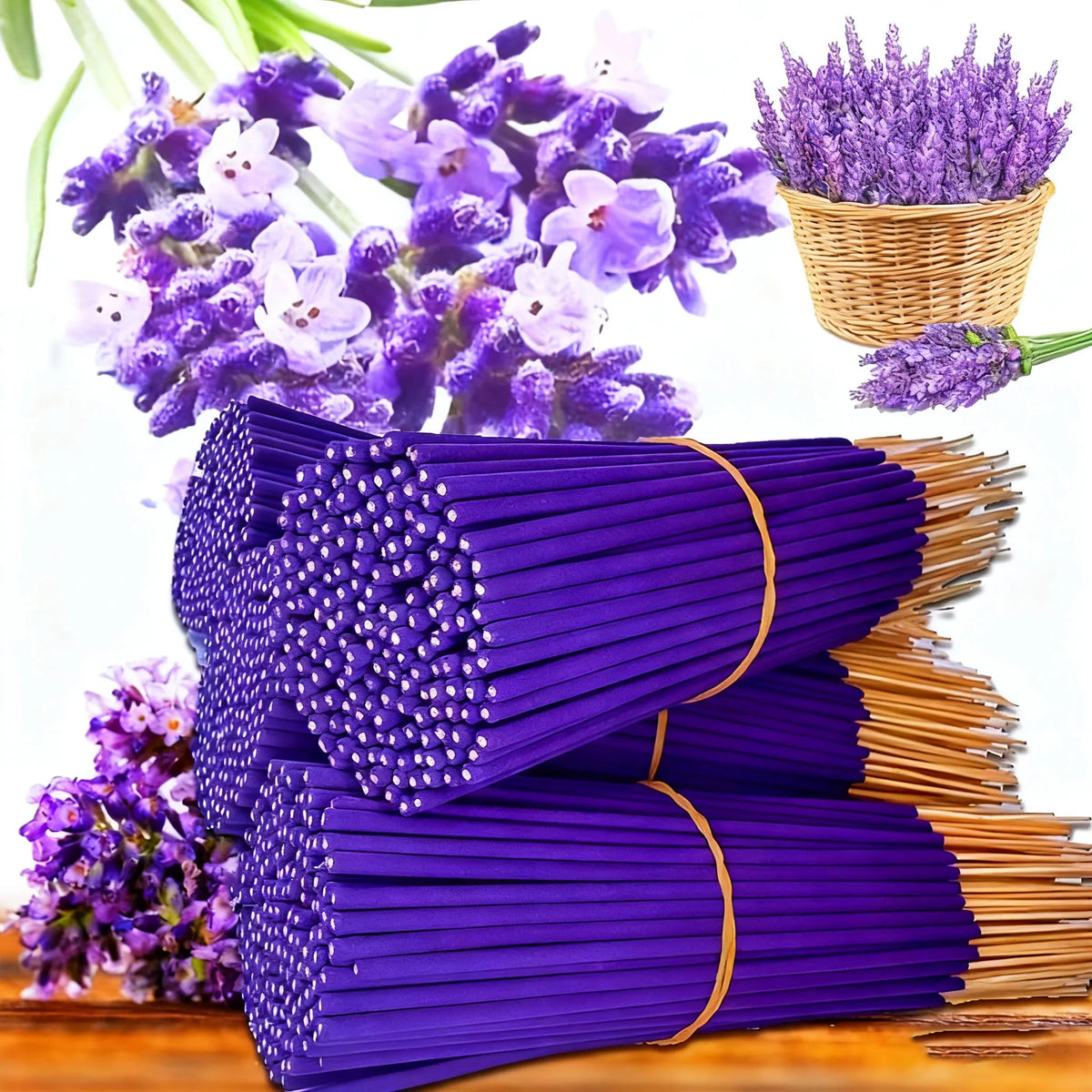 Lavender Scented Stick Set, Available in Packs of 20/50/100/200/400, Length 8.66inch , Home and Office Air Freshener, Relaxing Aromatherapy Gift for Christmas and Holidays