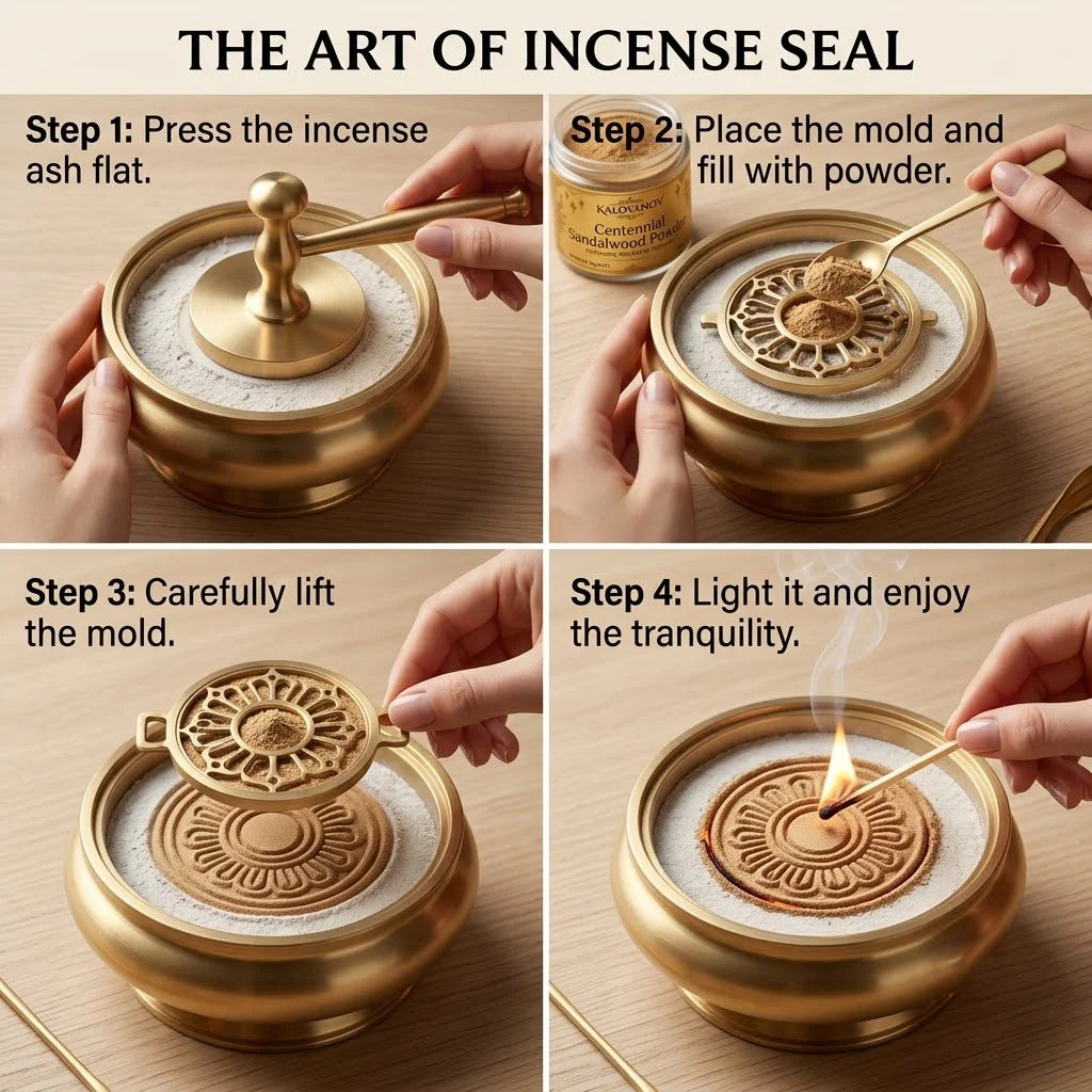 Natural Agarwood Sandalwood Incense Powder for Burner Chinese Seal Incense Making Mold Kit Aroma Yoga Meditation Relaxation