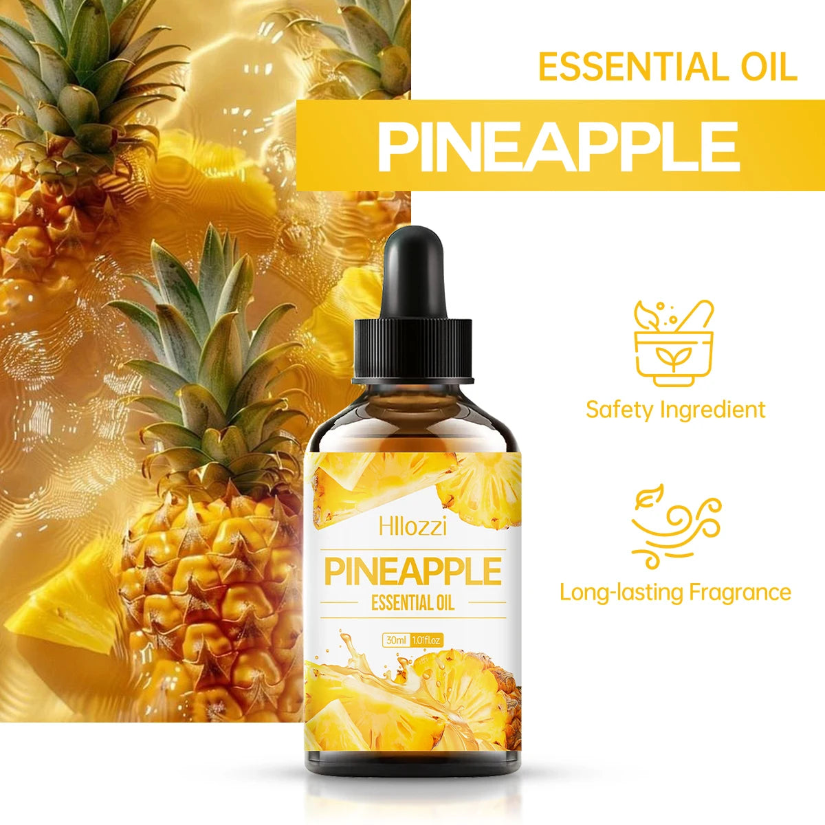 Pineapple Facial Oil deeply nourishes, fresh fruity scent, for skin care, reduces dry hair, suitable for dry hair, unisex