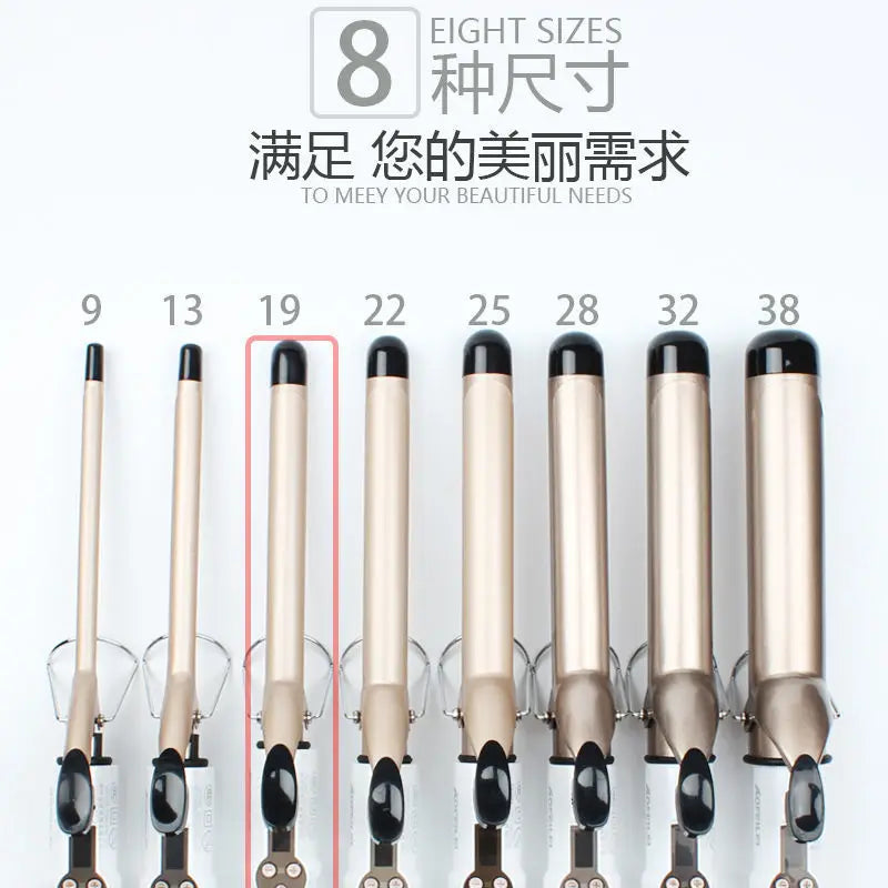 Electric Hair Curler 9-38mm Tourmaline Ceramic with LCD Screen