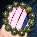 Gold-Rimmed Wooden Buddha Beads Bracelet 1.8mm