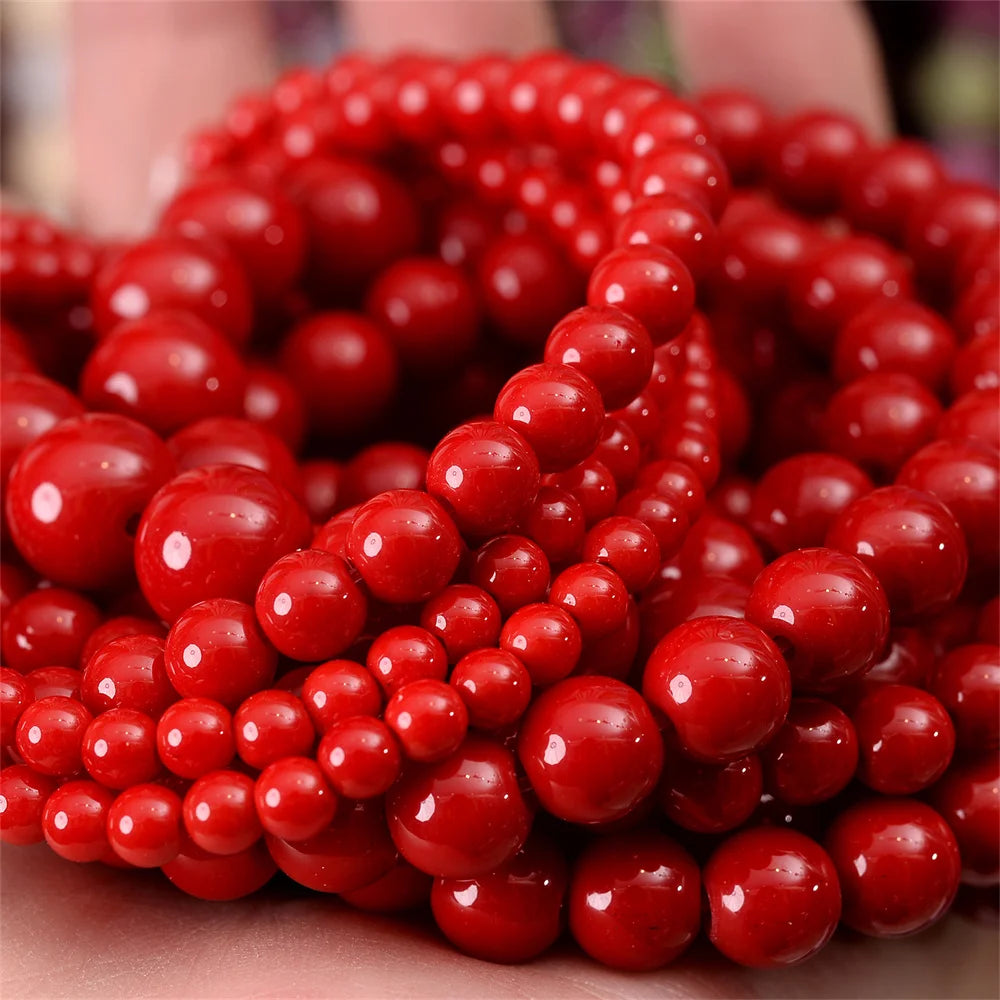 Dark Red Natural Garnet Lapis Lazuli Amethysts Stone Bead 4-12mm Round Loose Bead for Jewelry Making DIY Bracelet Handmade Craft