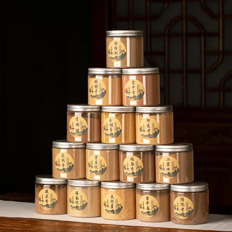 120g Natural Raw Wood Incense Powder Household/office Agarwood Sandalwood Fireproof Air Fumigation/ Incense Making Material