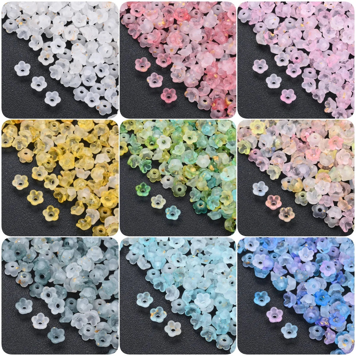 500pcs 3*6mm Multicolor Lily of The Valley Flower End Cap Beads For DIY Bracelet Jewelry Making Hairpin Material Accessories
